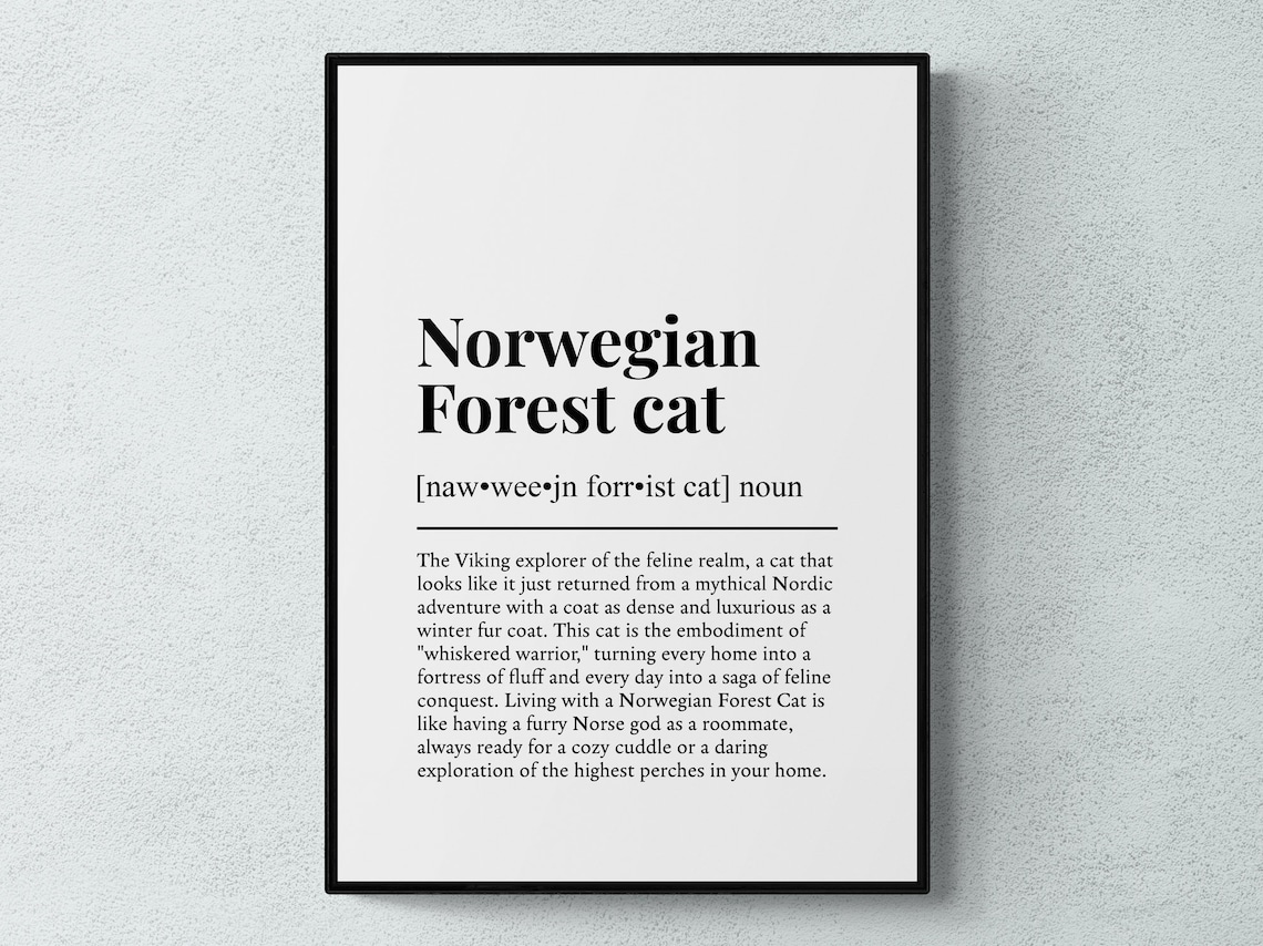 Norwegian Forest Cat Funny Definition Art Print