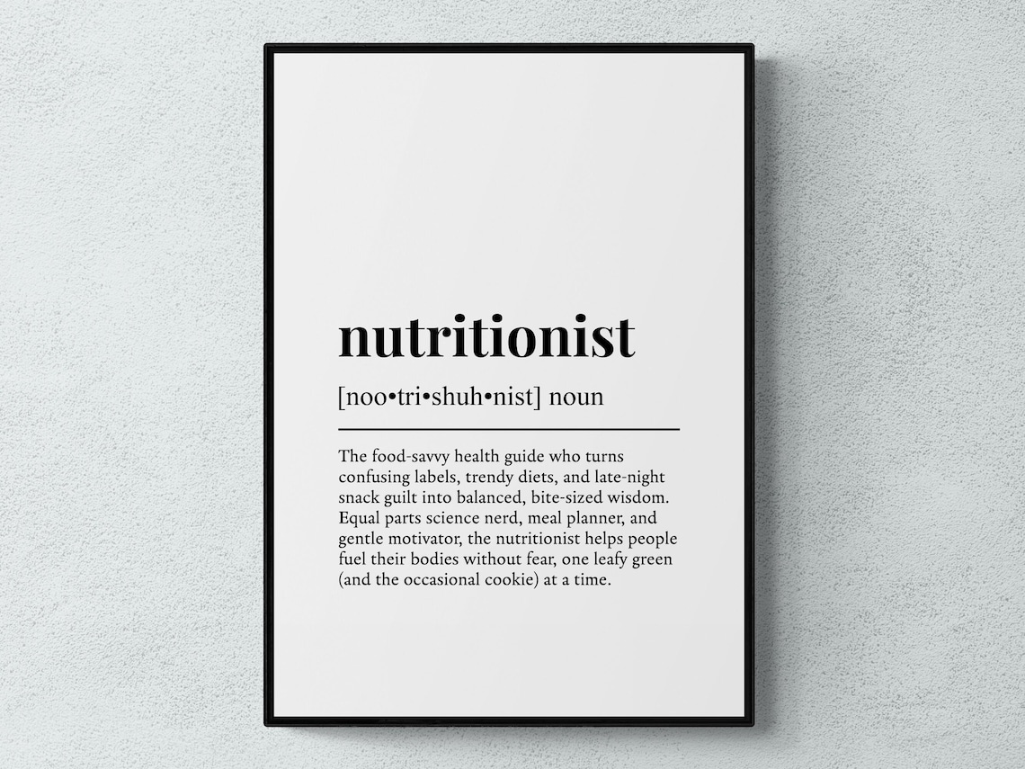 Nutritionist Funny Definition Job Work Gift Art Print