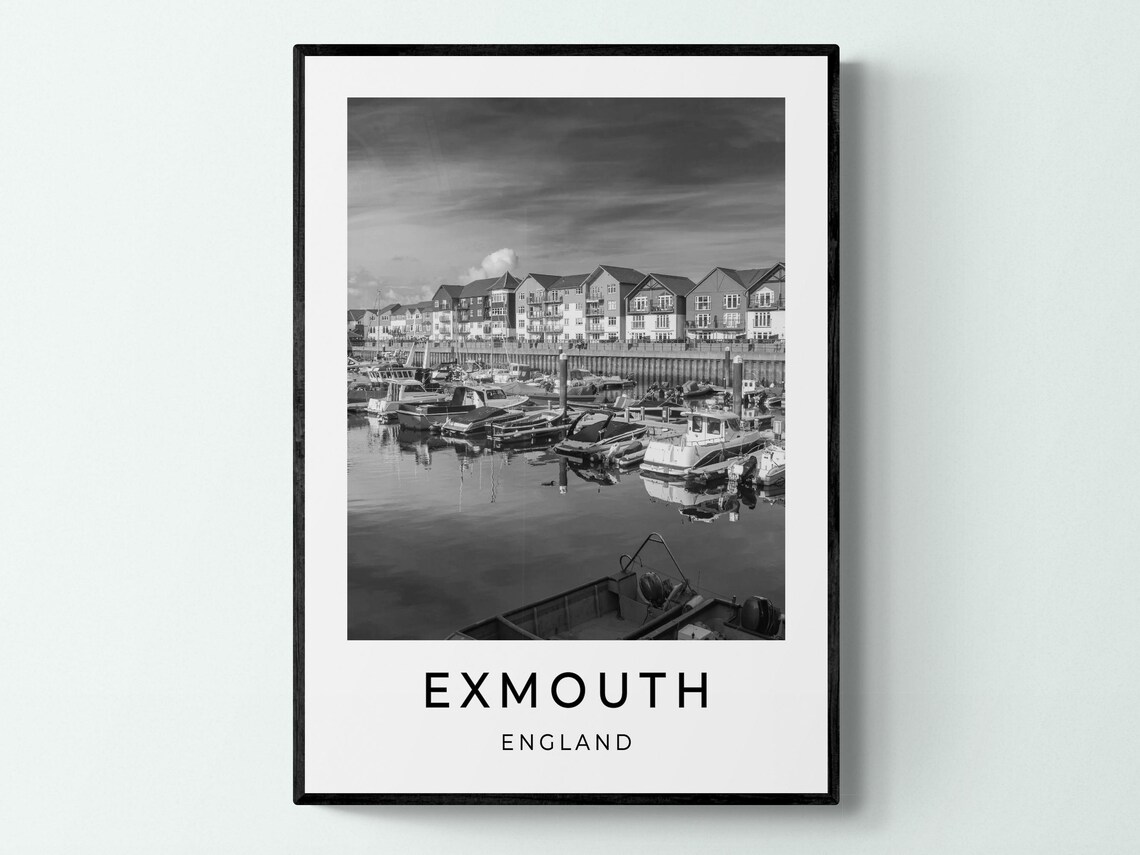 Exmouth England Marina Boats Calm Water Modern Waterfront View Poster