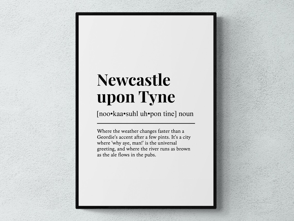 Newcastle Upon Tyne Funny Definition Art Print
