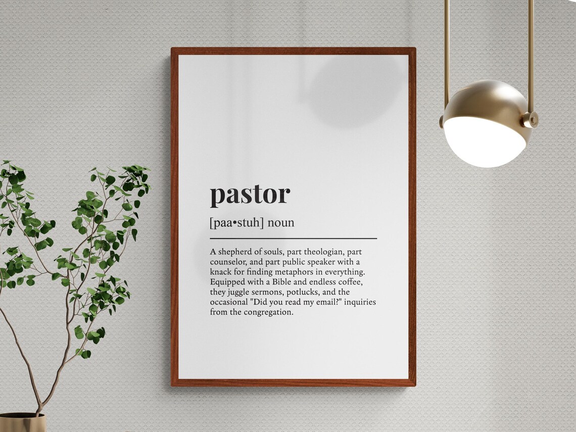 Pastor Funny Definition Job Work Gift Wall Art Print - Image 3