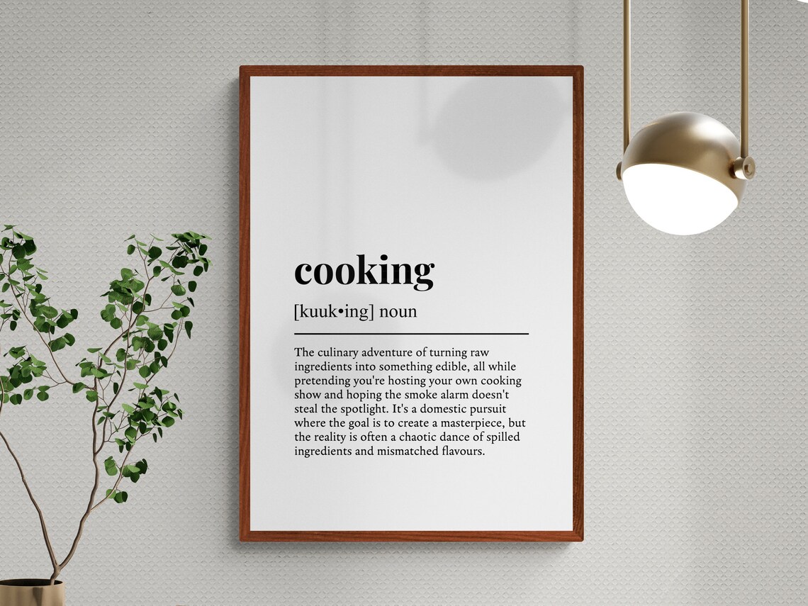 Cooking Funny Definition Hobby Gift Art Print - Image 3