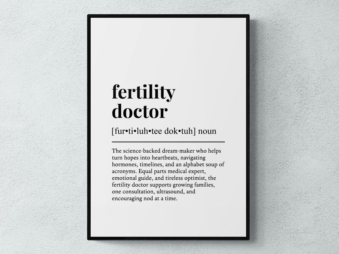 Fertility Doctor Funny Definition Job Work Gift Wall Art Print