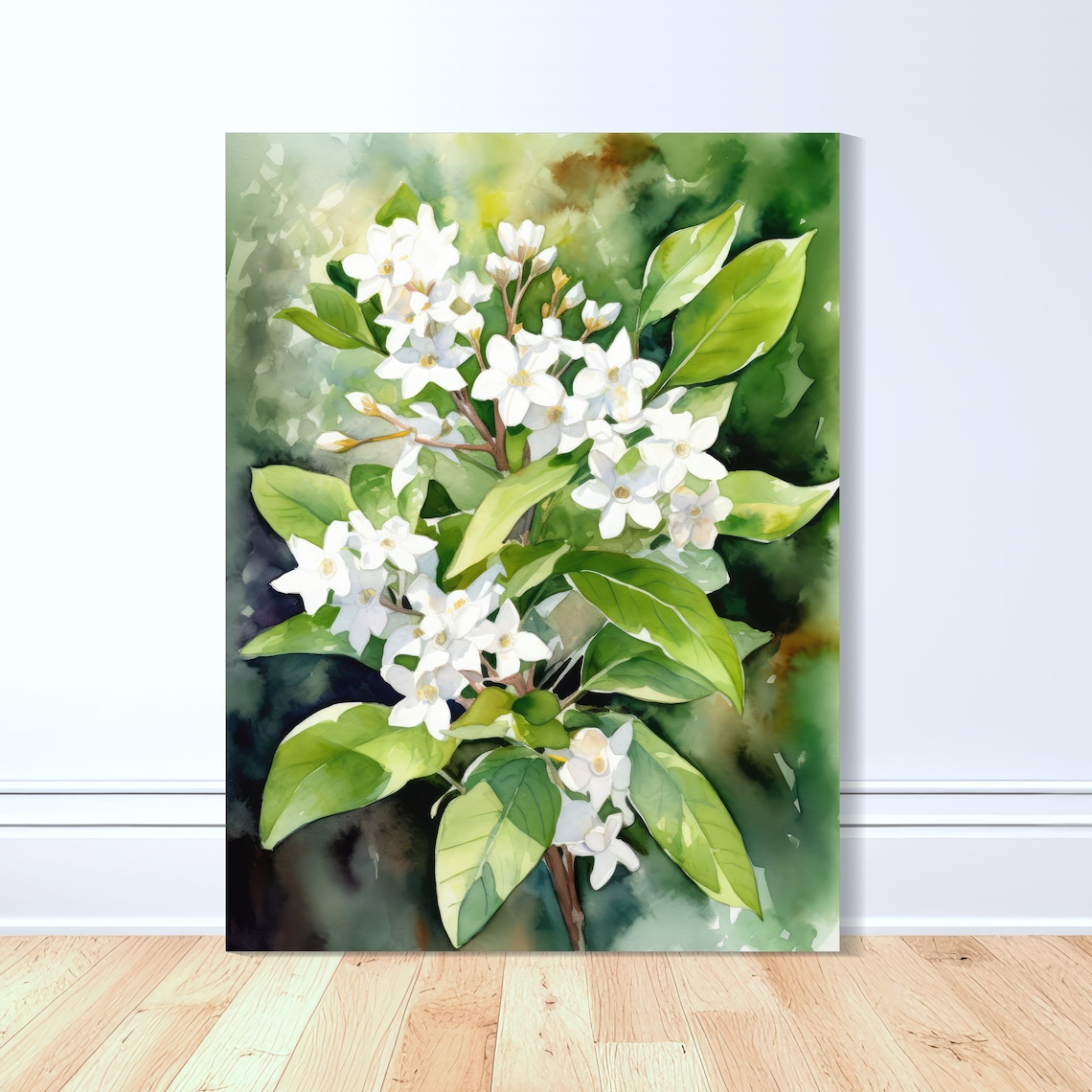 Sampaguita Bloom Watercolor Art Print, Philippines