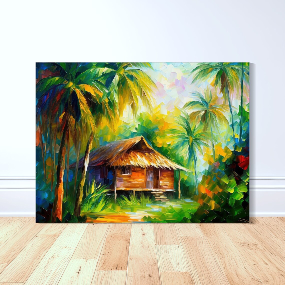 Bahay Kubo Rainforest Retreat Art Print, Philippines