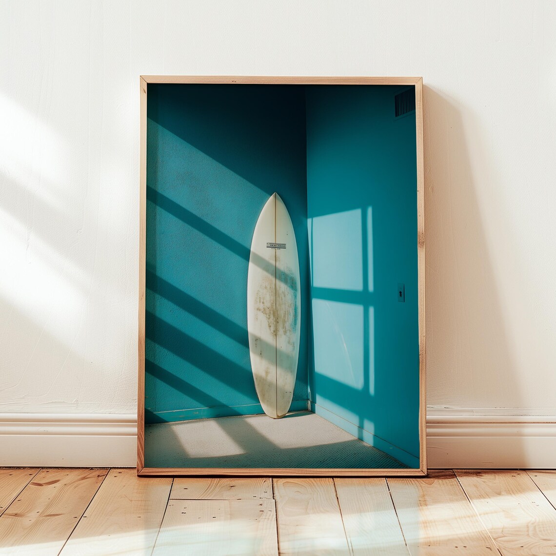Surfboard Minimalist Surf Art Print, Coastal Decor