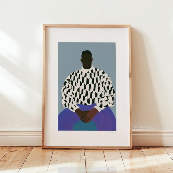 Black Man Portrait, Modern Masculine Decor