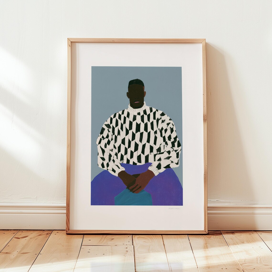 Black Man Portrait, Modern Masculine Decor