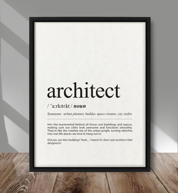 Architect Definition Print, Quirky Urban Vibe