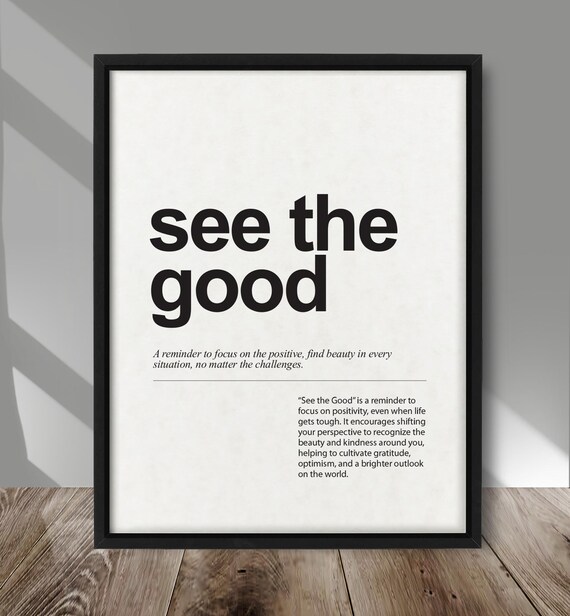 See the Good Minimalist Typography Quote Poster Bold Black White Style