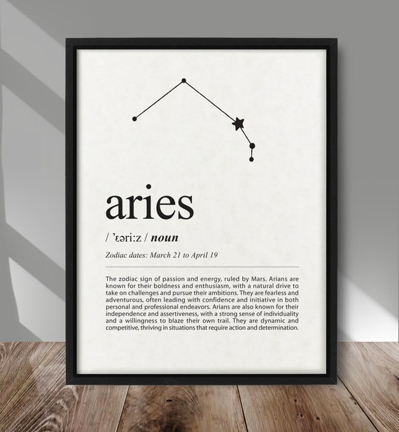 Aries Zodiac Sign Poster, Constellation Art Print