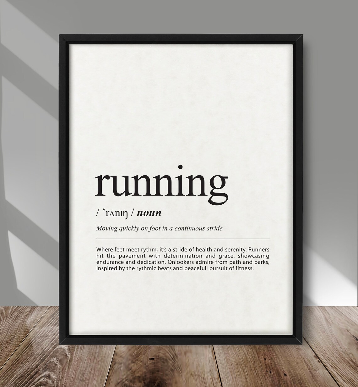 Running Definition Poster, Sport Wall Decor