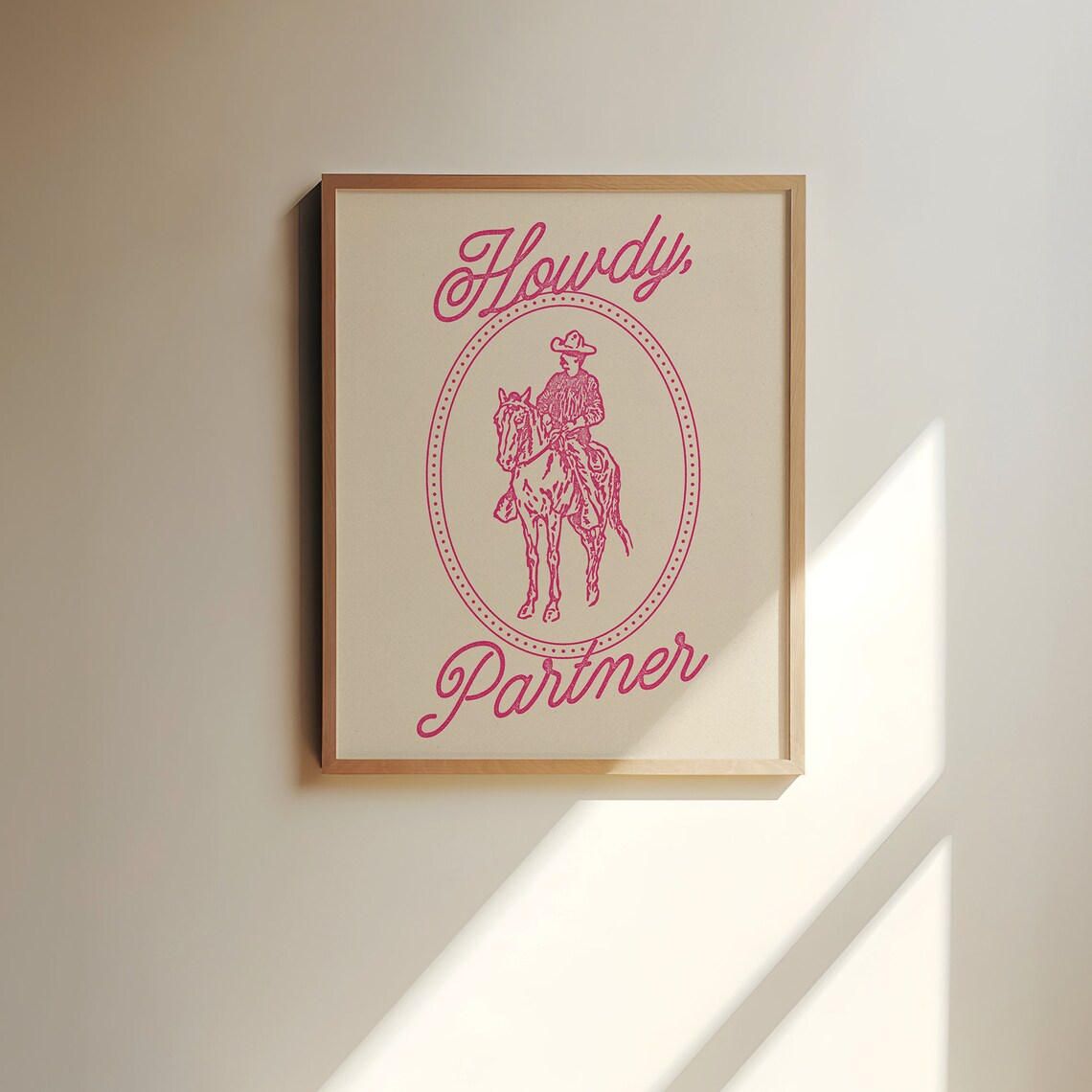 Howdy Partner Vintage Western Cowboy Art Print - Image 2