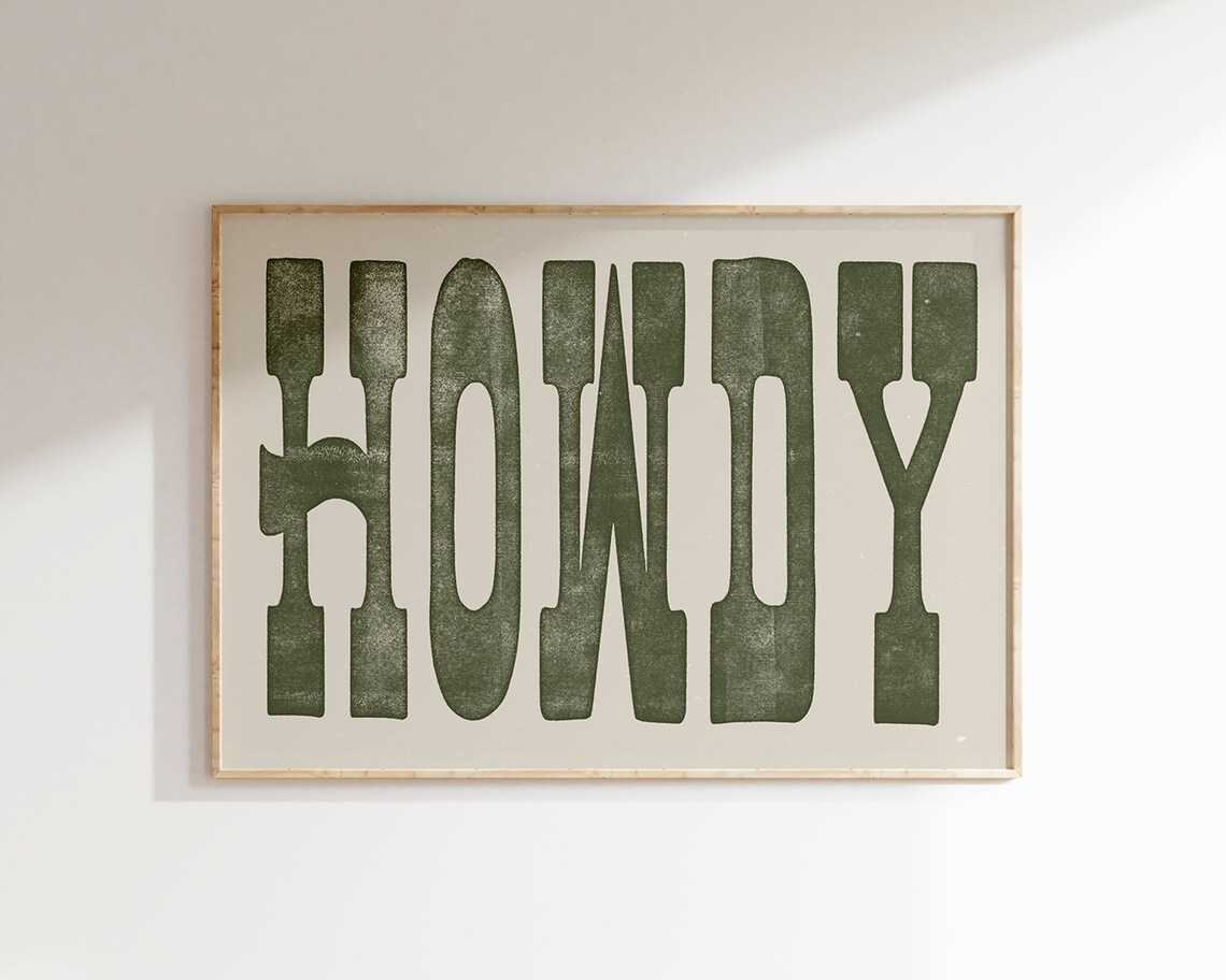 Vintage Howdy Western Poster Print, Texas Decor - Image 2