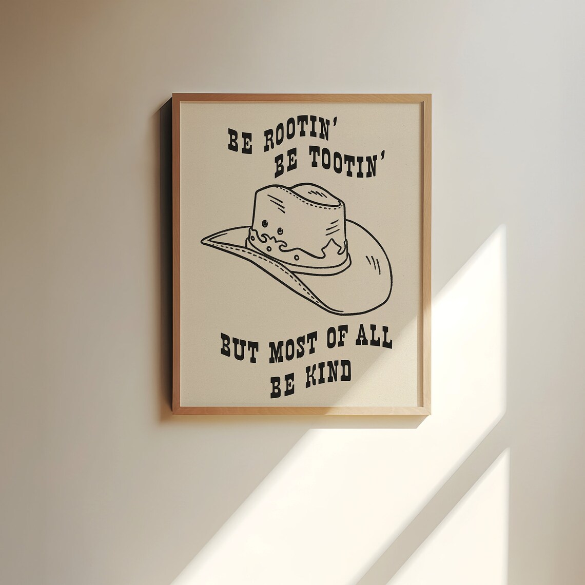 Be Rootin Be Tootin Be Kind Cowboy Hat Art Print - Image 2
