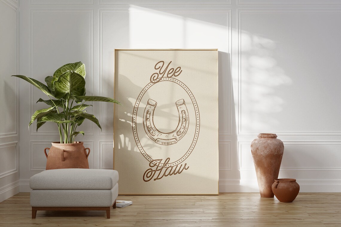 Yeehaw Minimalist Western Art Print, Vintage Country - Image 2