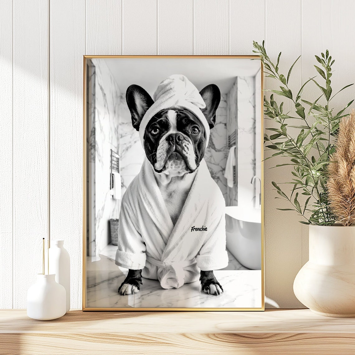 French Bulldog Wall Art Frenchie Toilet Print Frenchie Poster Funny Bathroom Decor French Bulldog Print Dog Gift - Image 3