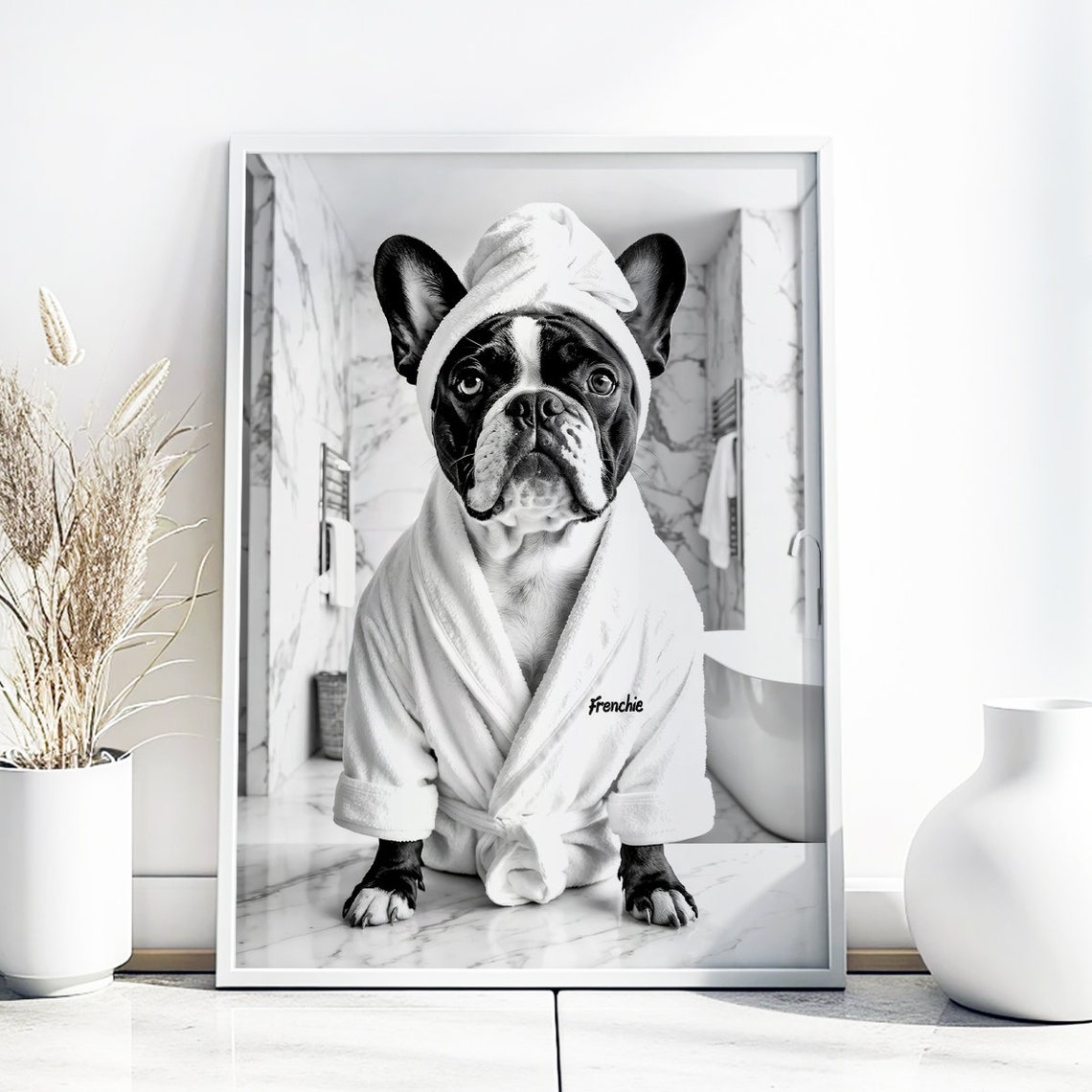 French Bulldog Wall Art Frenchie Toilet Print Frenchie Poster Funny Bathroom Decor French Bulldog Print Dog Gift - Image 2
