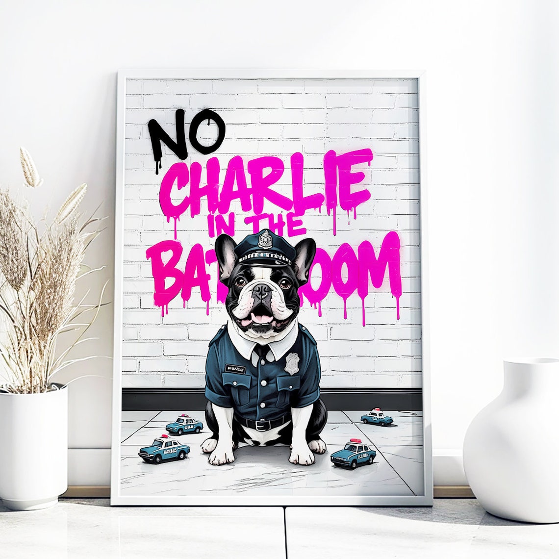French Bulldog Wall Art Frenchie Toilet Print Frenchie Poster Funny Bathroom Decor French Bulldog Print Dog Gift - Image 2