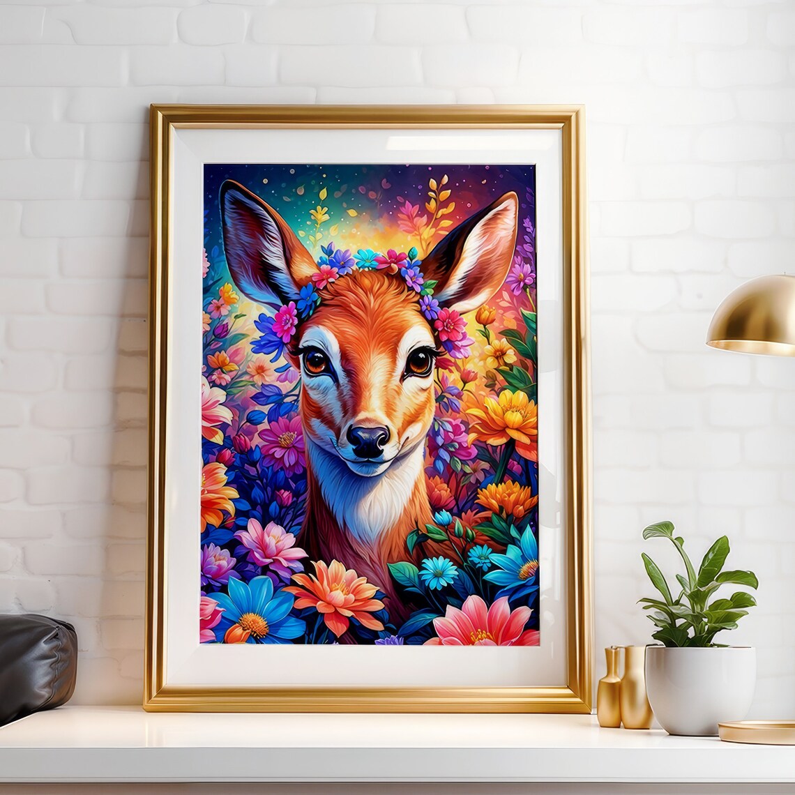 Deer Print, Spiritual Fantasy Forest Poster - Image 3