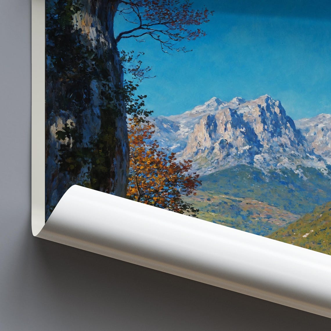 Abruzzo Autumn Mountain Valley Golden Trees Italy Travel Poster - Image 4