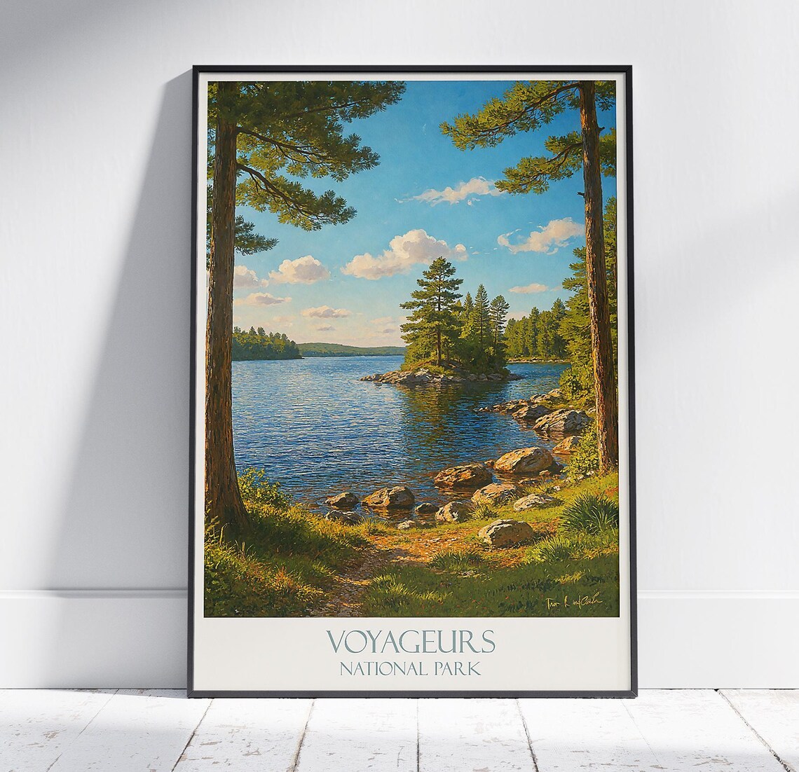 Voyageurs National Park Sparkling Pine Lake Shoreline Poster
