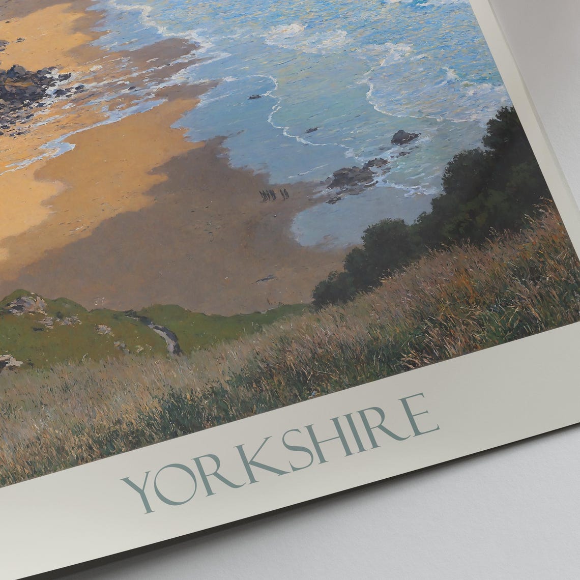 Yorkshire England Sea Cliffs Sandy Beach Coast Travel Poster - Image 4