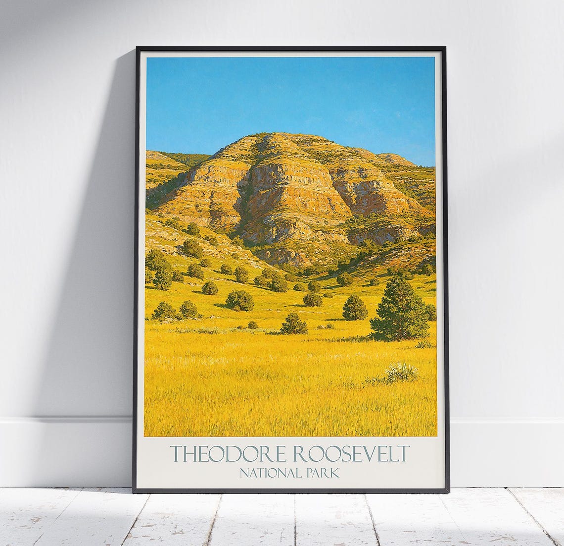 Theodore Roosevelt National Park Badlands Landscape Travel Poster