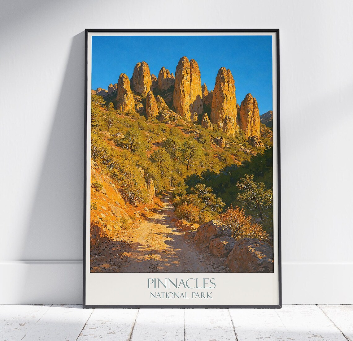 Pinnacles National Park Golden Rock Formations Trail Vintage Travel Poster