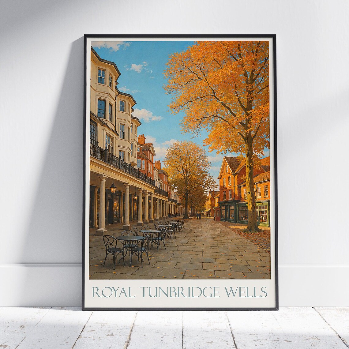 Royal Tunbridge Wells Travel Poster Autumn Colonnade England Artwork