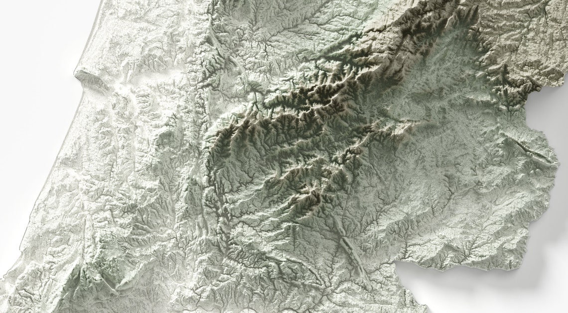 Portugal Plain Minimalist Topographic Relief Map White Poster - Image 2