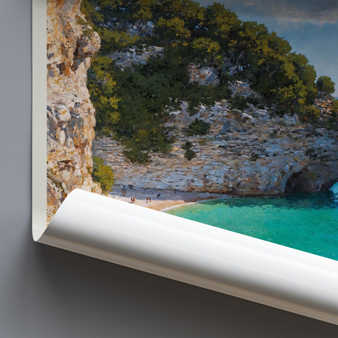 Gargano Sunny Rocky Cove Beach Cliffs Puglia Italy Travel Poster - Image 4