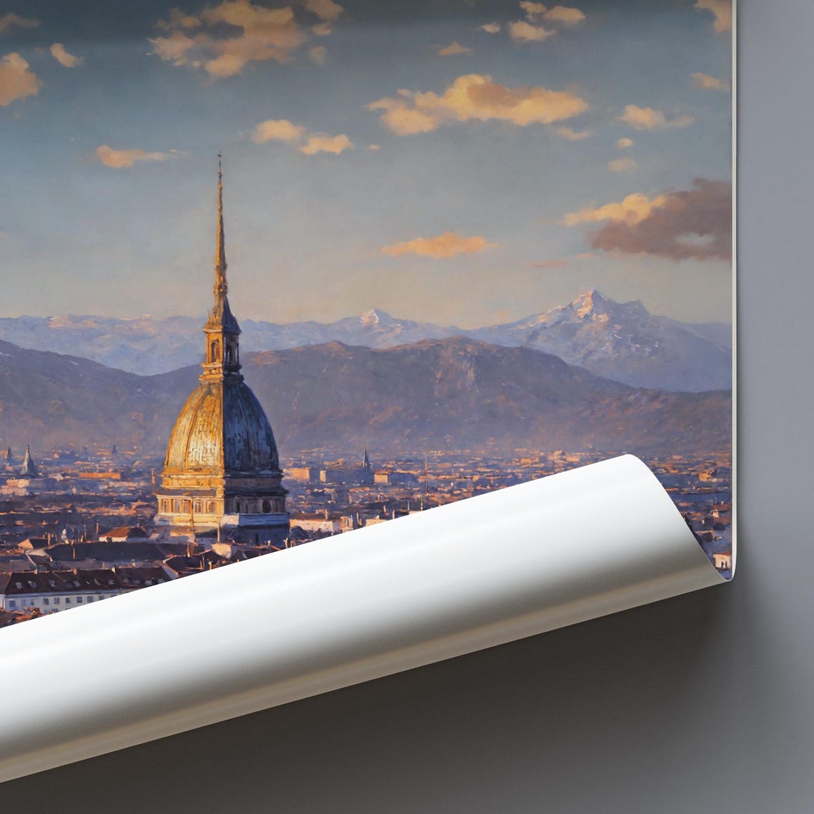 Torino Italy Mole Antonelliana Cityscape Sunset Travel Poster - Image 4