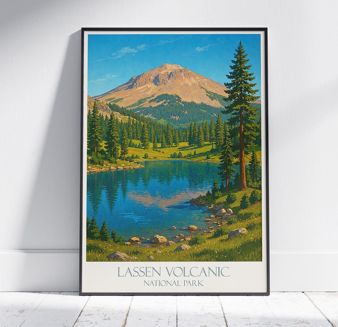Lassen Volcanic National Park Peak and Manzanita Lake Poster