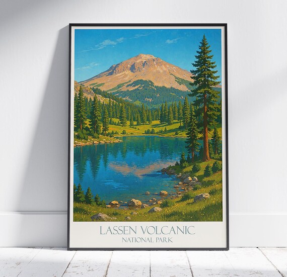 Lassen Volcanic National Park Peak and Manzanita Lake Poster