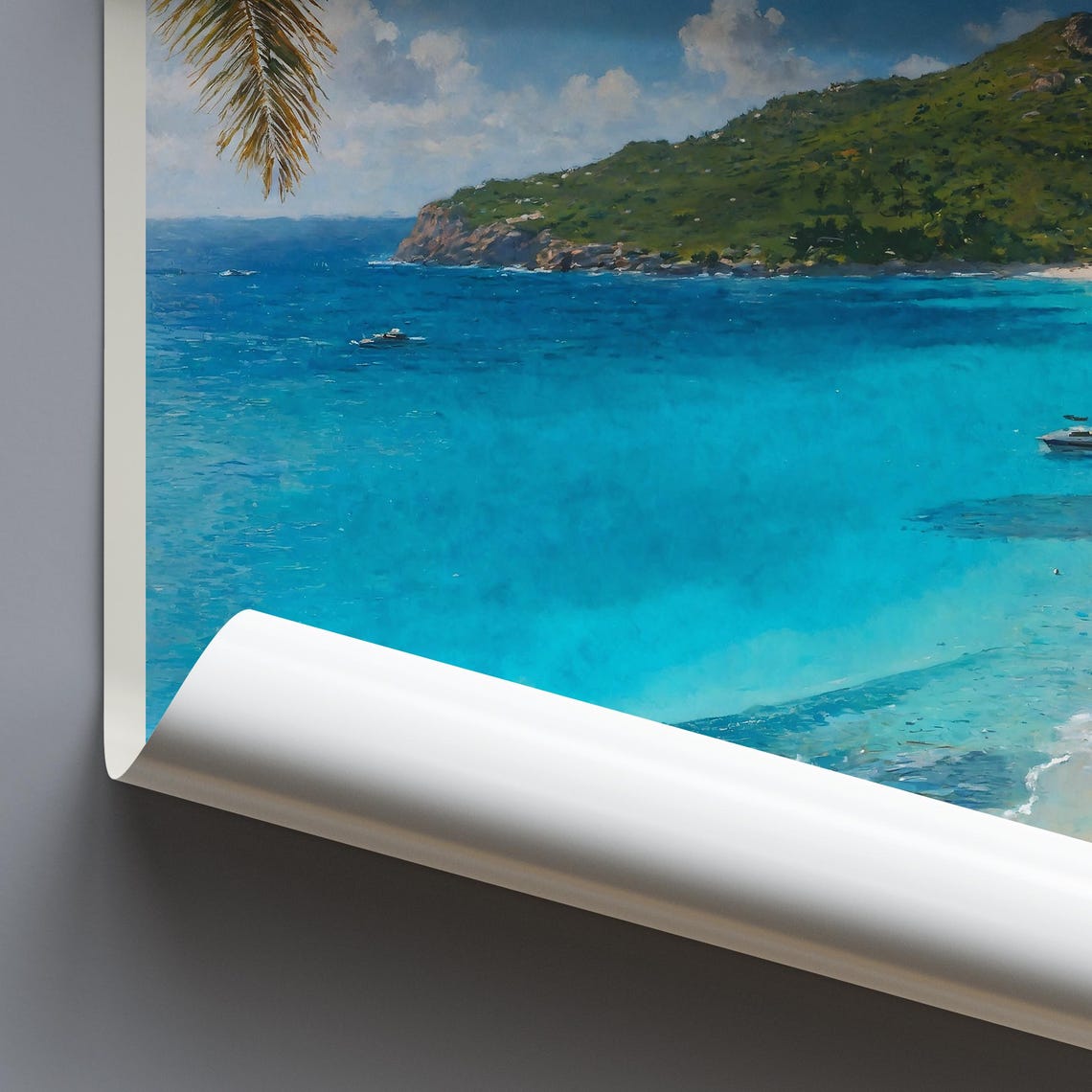 Saint Thomas US Virgin Islands Palm Beach Painted Travel Poster - Image 4