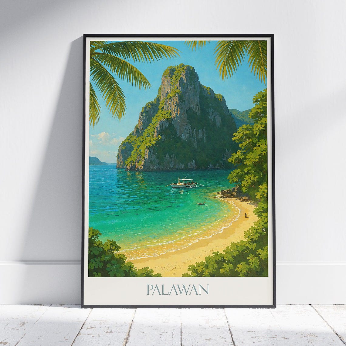 Palawan Philippines Beach Travel Poster Karst Island Art Poster