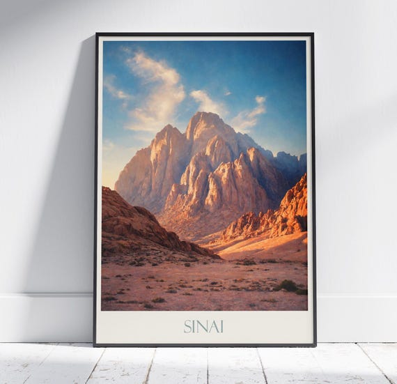 Mount Sinai Travel Print Egypt Travel Poster Painted Wall Art Print Home Decor Framed Personalized Print Vacation Travel Gift