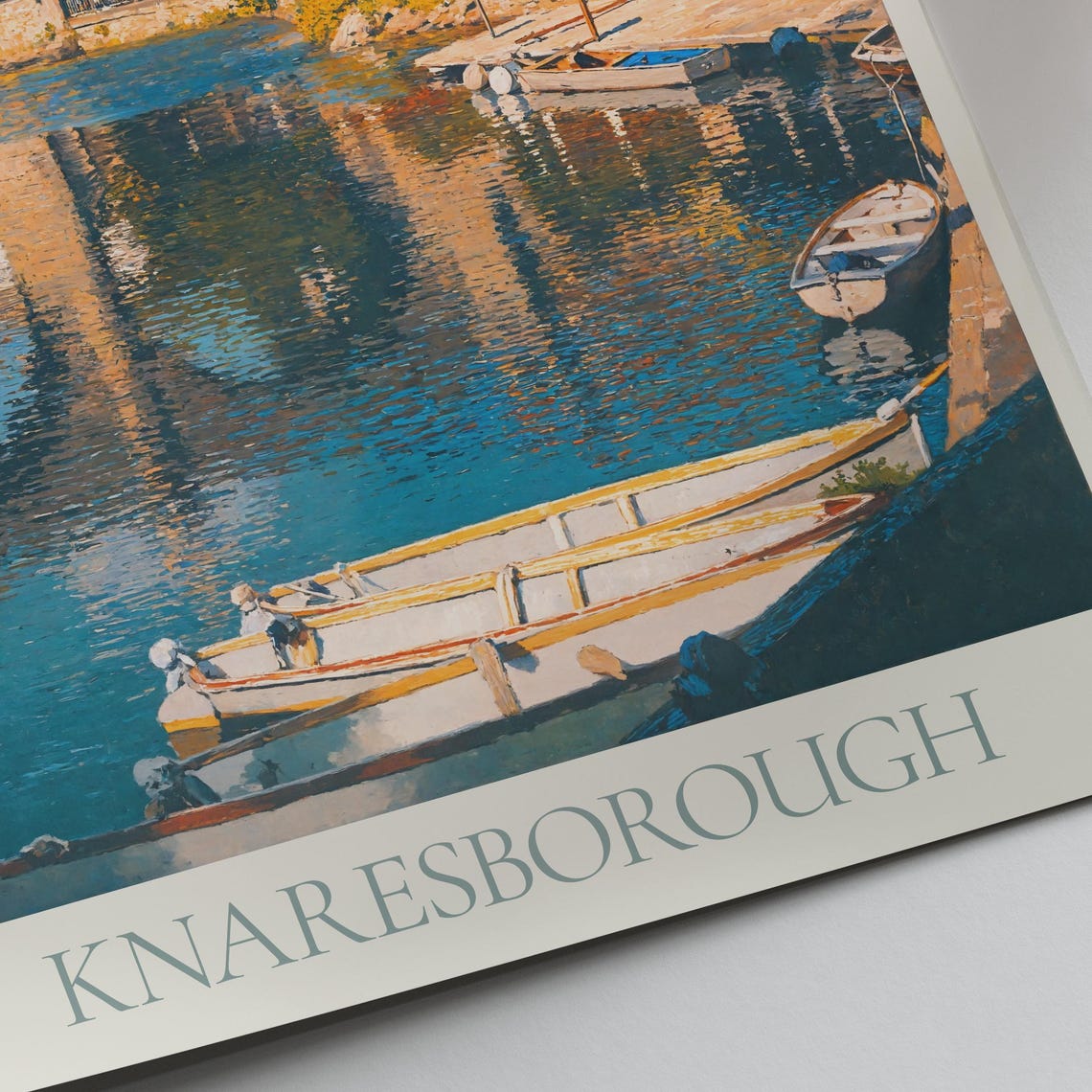 Knaresborough Viaduct River Nidd Riverside Town Painted Poster - Image 2