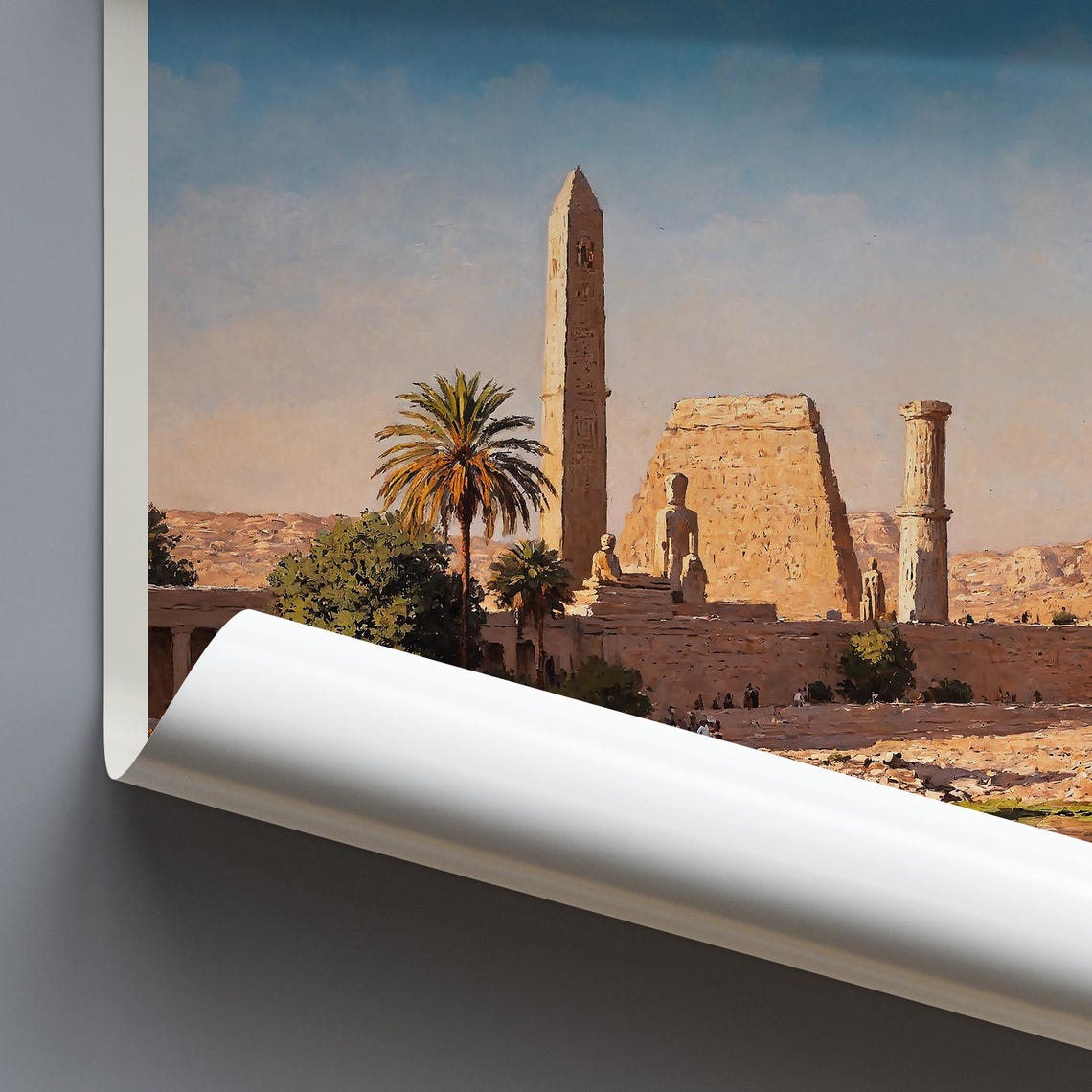 Luxor Egypt Karnak Temple Obelisk Nile Painted Travel Poster - Image 4