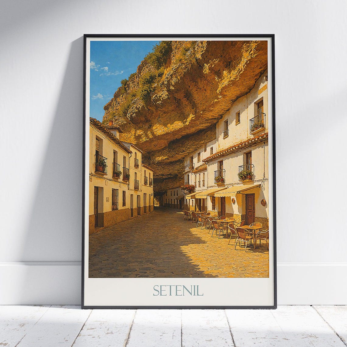 Setenil Cliffside Street Under Rock Overhang Spain Travel Poster