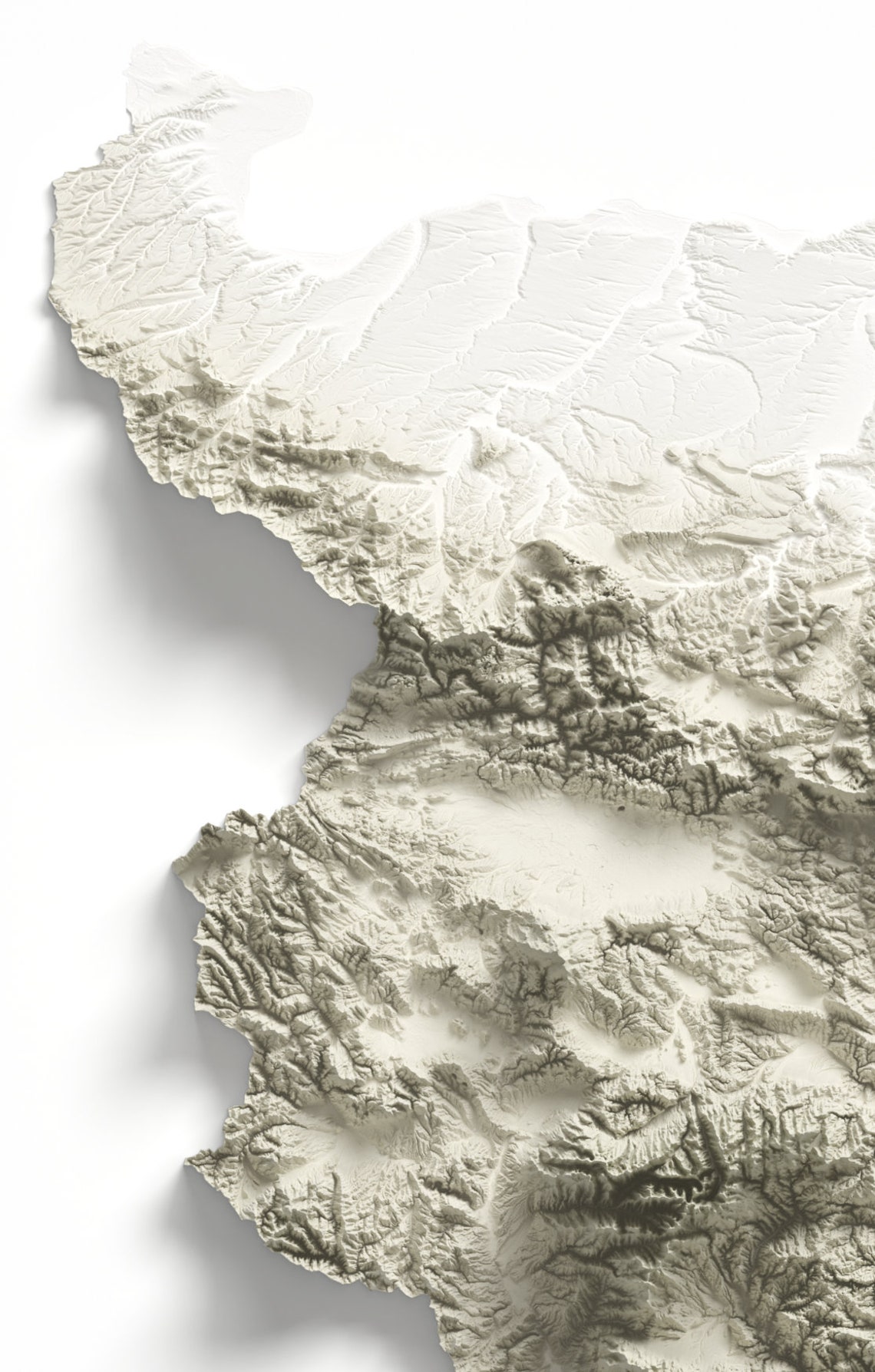 Bulgaria Topographic Relief Map Monochrome Minimalist Wall Art - Image 2
