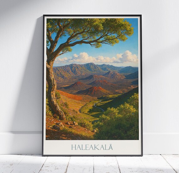 Haleakalā Maui Hawaii Volcano Crater National Park Painting Poster