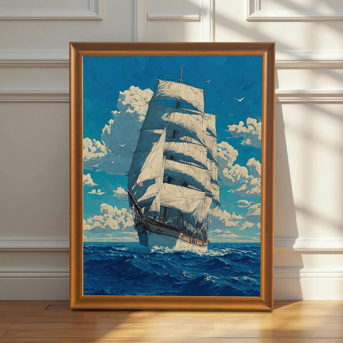 Ocean Seascape Nautical Sailing Ship Art Print