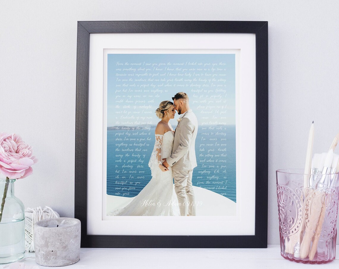 From This Moment by Shania Twain Wedding Photo Lyrics Wall Art