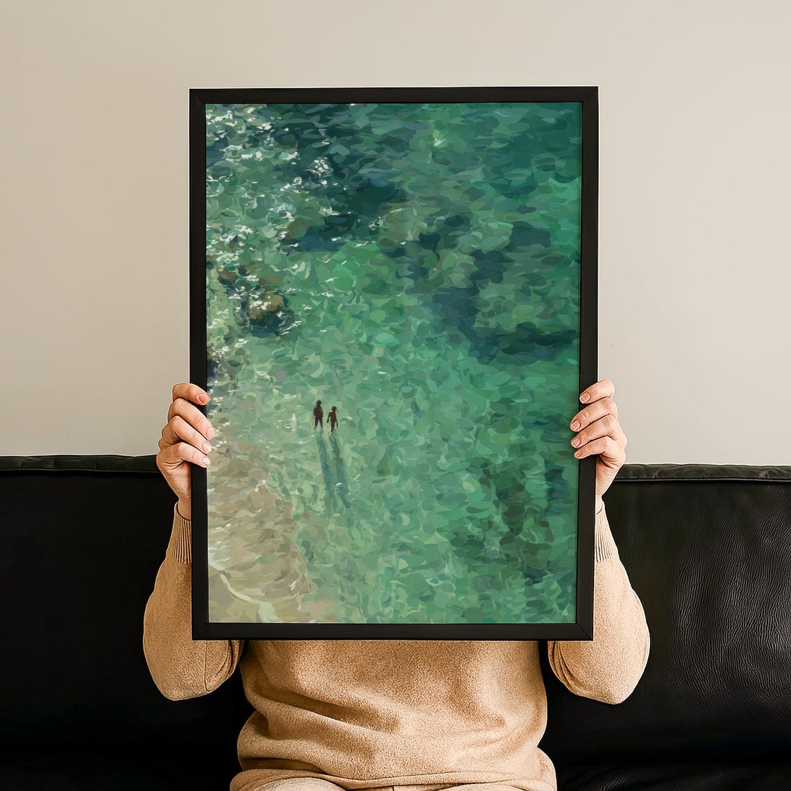 Japandi Ocean Art Poster Wabi Sabi Decor Neutral Wall Print Cozy Gift Modern Home Artful Minimalism No 122