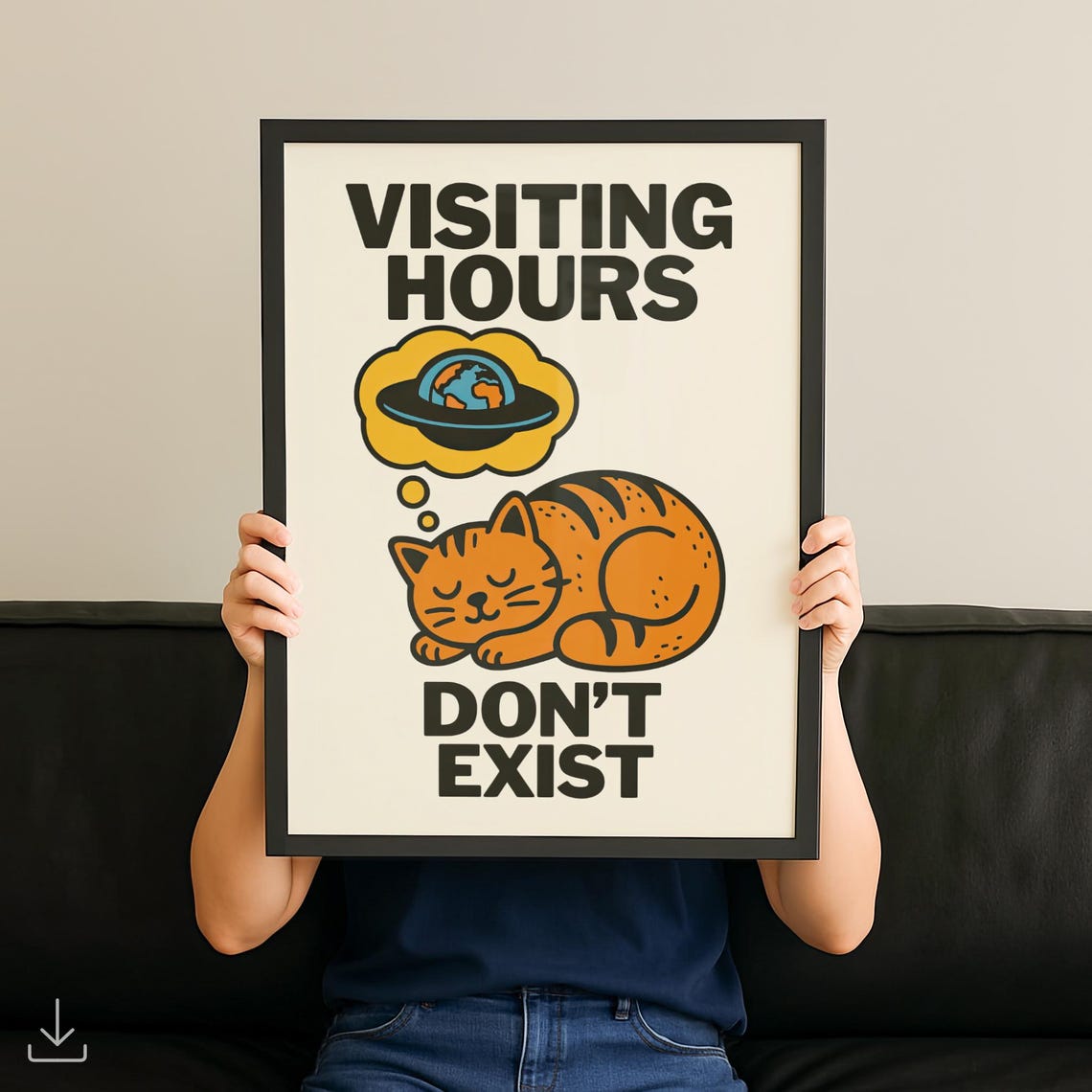 Funny Cat Poster Artful Wall Print Typography Minimal Homely Quote Giftful Room Decor No 85