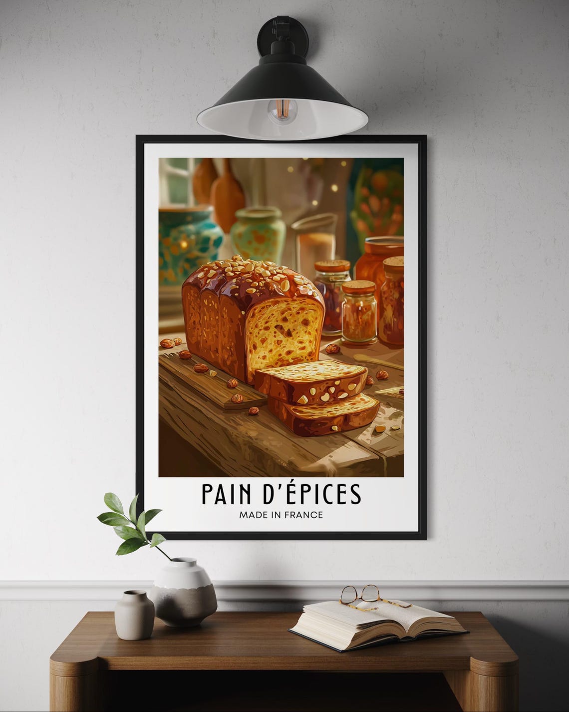 Pain Dpices Poster Traditional French Spiced Christmas Bread Wall Art Holiday Dessert Print Festive Kitchen Decor France Food