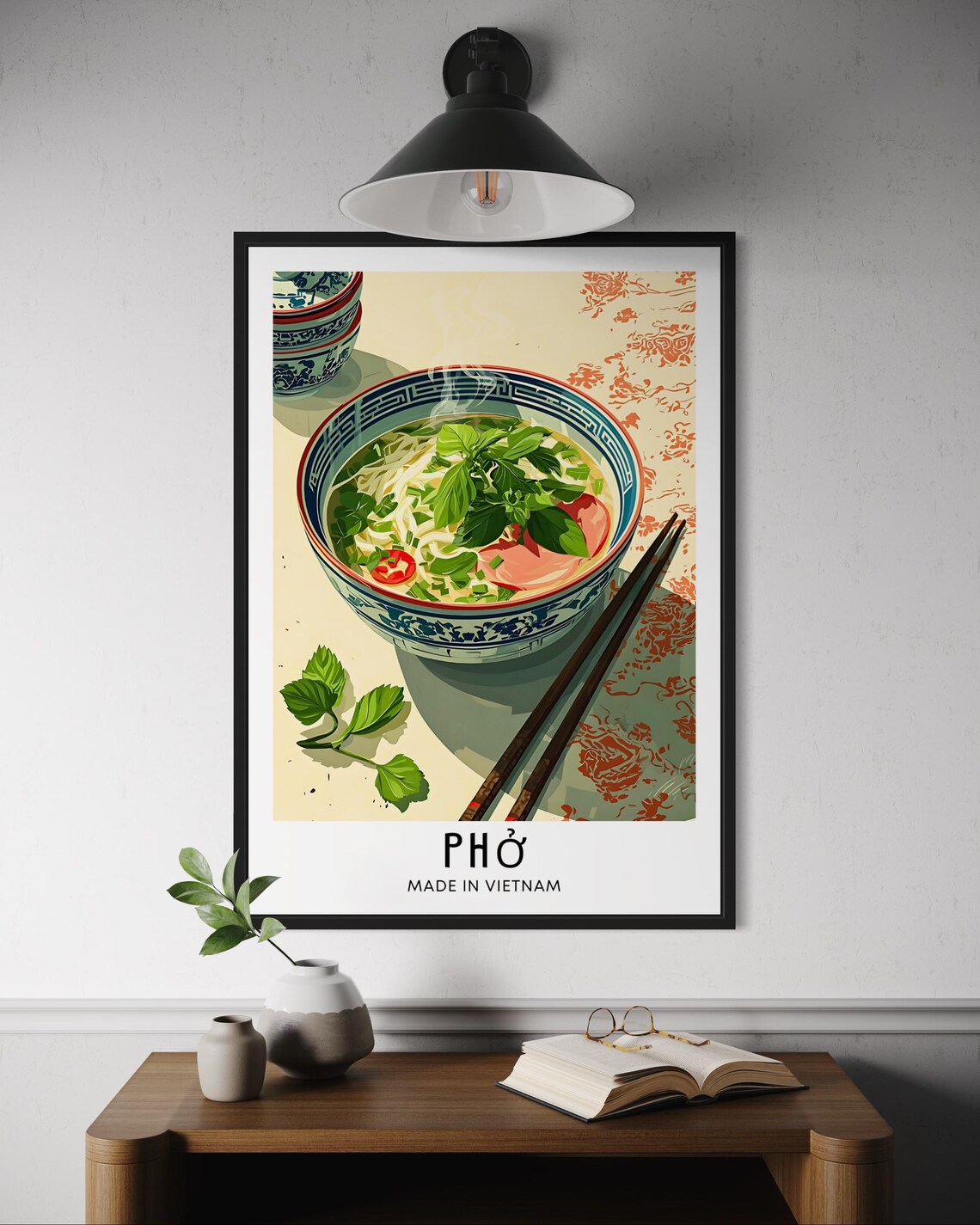 Pho Vietnamese Food Poster, Kitchen Art Print