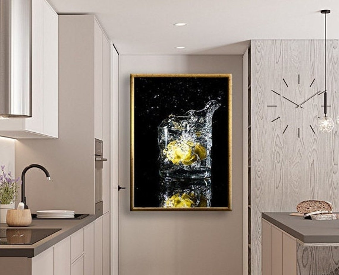 Lemon Water Glass Splash Refreshing Citrus Drink Photo Wall Poster - Image 4